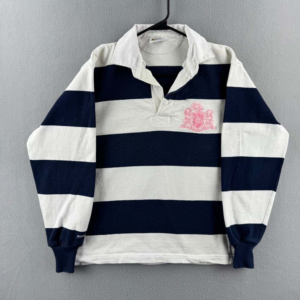 Barbarian Rugby Shirt Mens Small Heavy Cotton Long Sleeve Polo Made in Canada